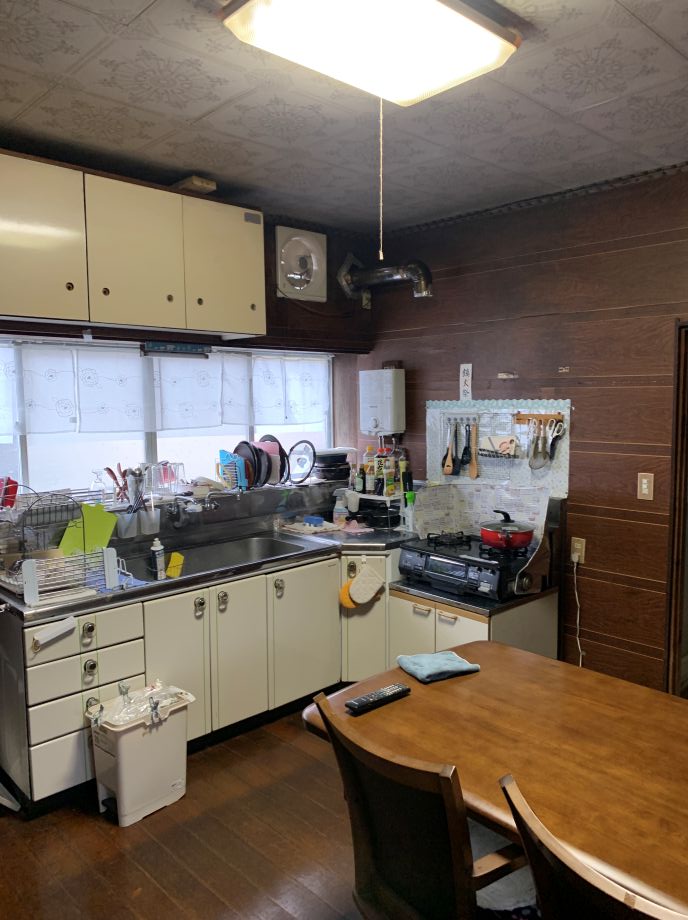 もとキッチンがユーティリティに